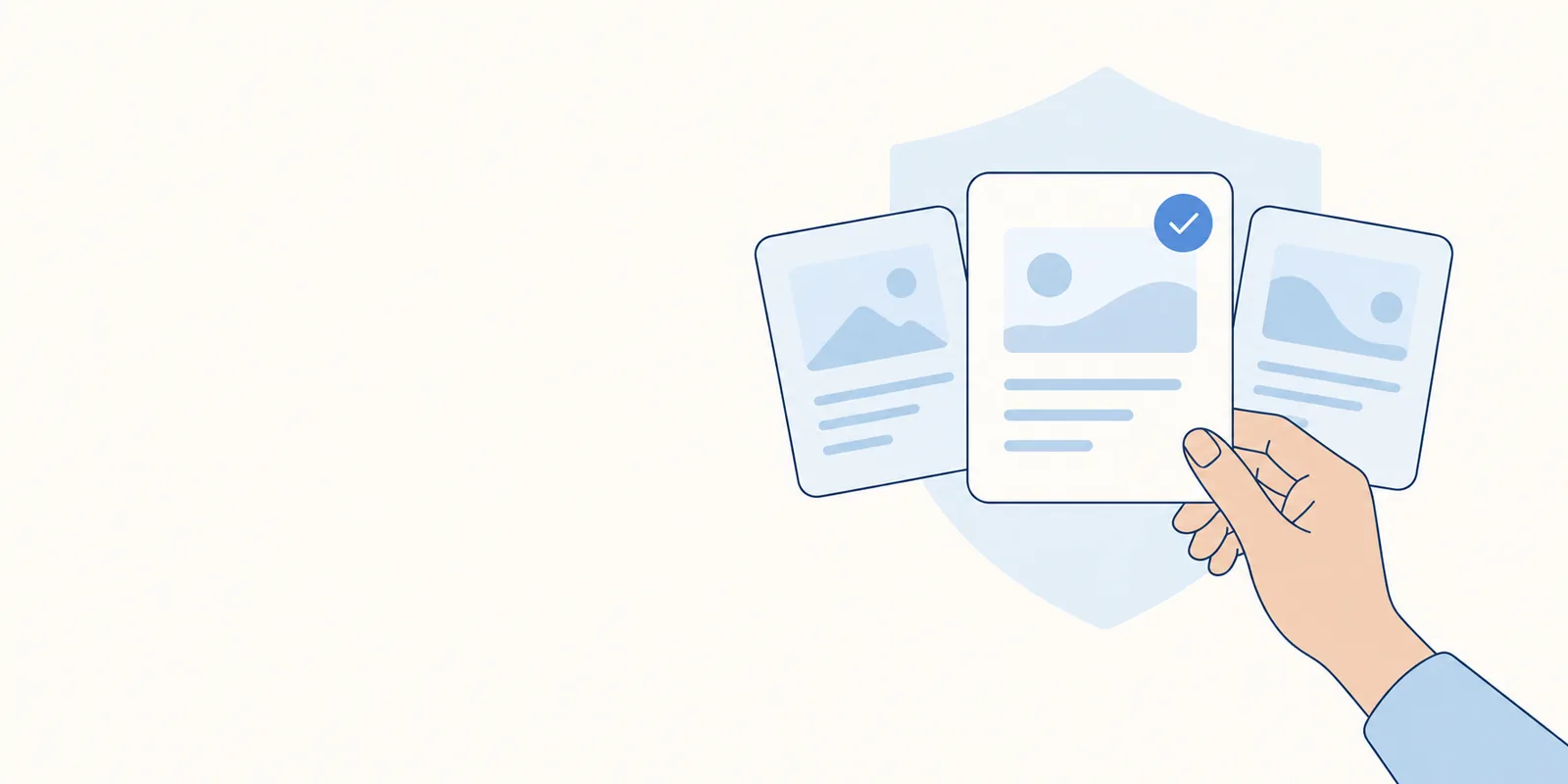 Carefully selected resource cards with a verification check mark and shield.